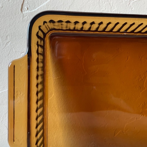 Vintage Anchor Hocking Fire-King Amber Glass Baking Dish - Picture 7 of 11